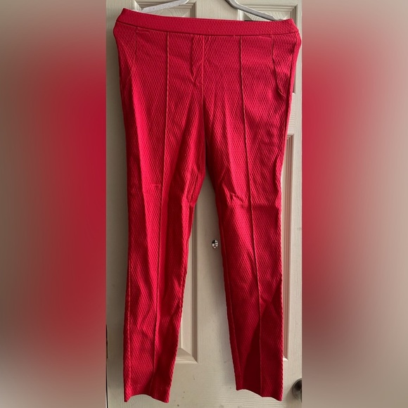 Vibrant Red Textured Pants - Picture 1 of 6